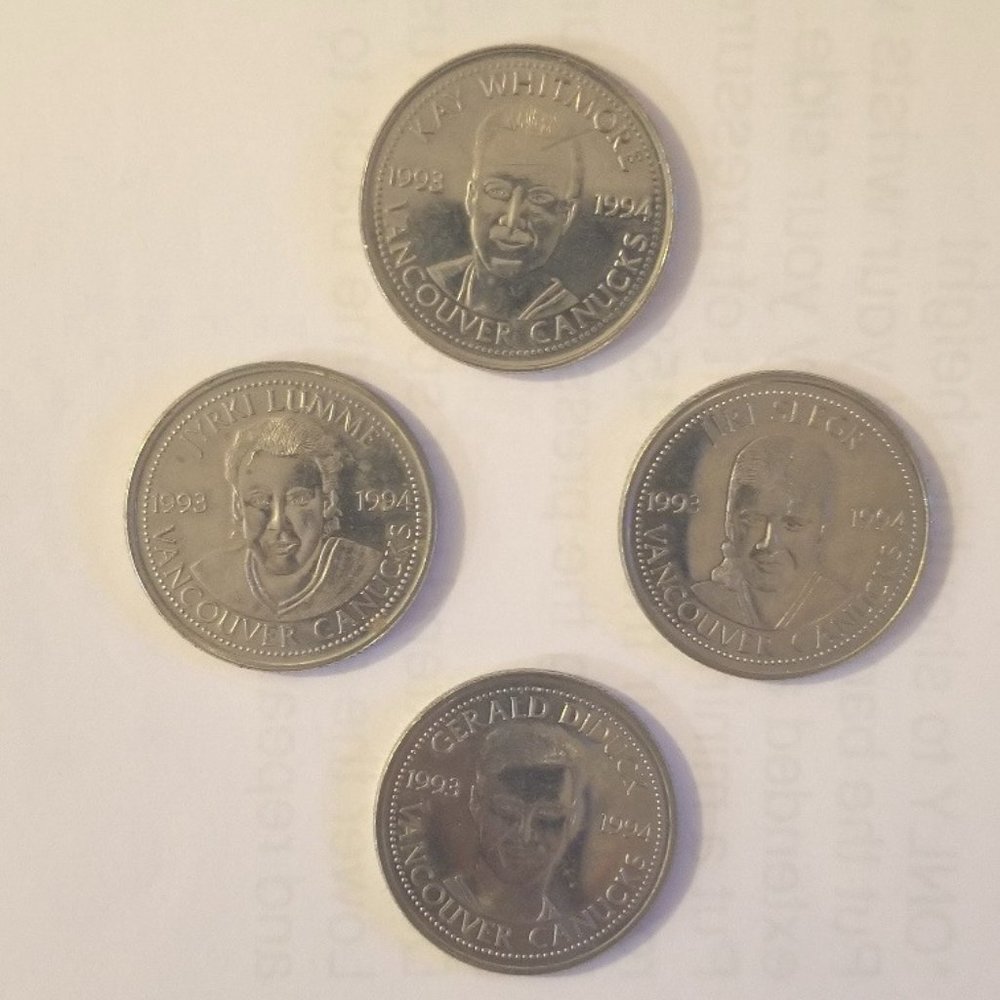 '93-'94 Vancouver Canucks Team coin collection coins